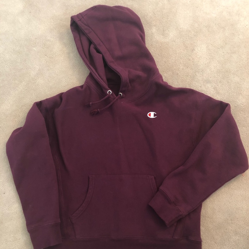 Champion Reverse Weave Hoodie Maroon Kids Large